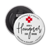 Vermijd dat Hangover blijft Drink Relief Kit Wedde Button Flesopener (Voorkant)