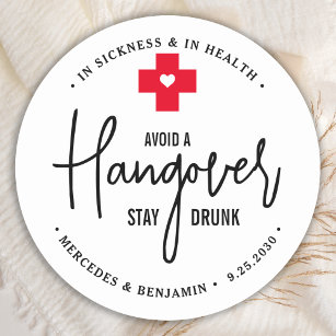 Vermijd dat Hangover blijft Drink Relief Kit Wedde Ronde Sticker