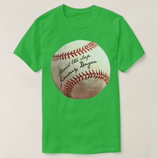 Vermijd de klap Jimmy Dugan gesigneerd honkbal T-shirt (Design voorkant)