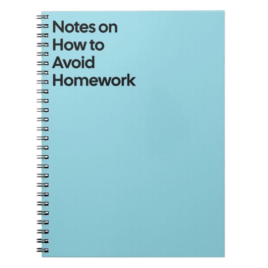 Vermijd Huiswerk Grappige Notitieboek (Voorkant)