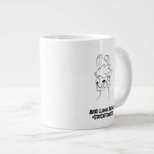 Vermijd lama drama koffie mok (Voorkant rechts)