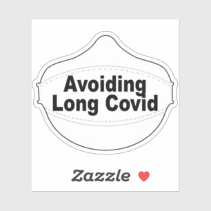 Vermijd lange Covid masker vinyl sticker