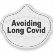 Vermijd lange Covid masker vinyl sticker (Voorkant)
