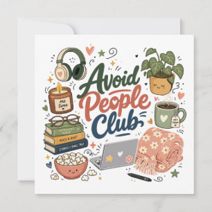 Vermijd Mensen Club Gezellige Introvert Sfeer Kaart