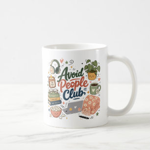Vermijd Mensen Club Gezellige Introvert Sfeer Koffiemok