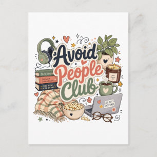 Vermijd Mensen Club Gezellige Introvert Vibes Briefkaart
