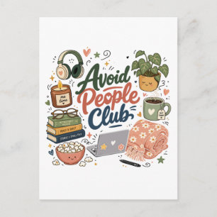 Vermijd Mensen Club Gezellige Introvert Vibes Briefkaart