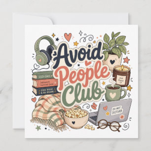 Vermijd Mensen Club Gezellige Introvert Vibes Kaart