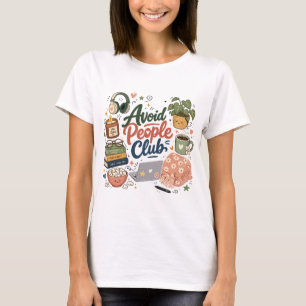 Vermijd Mensen Club Gezellige Introvert Vibes T-shirt