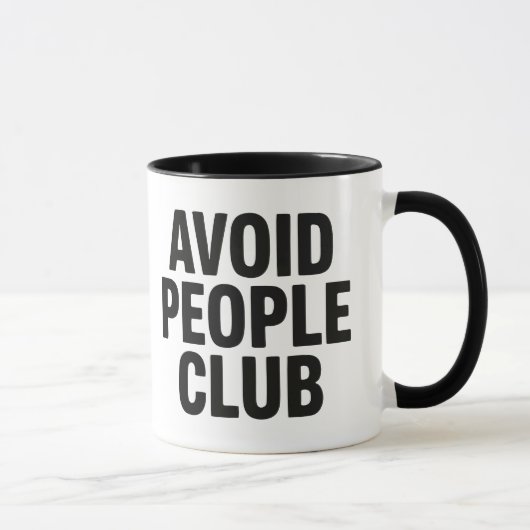 Vermijd Mensen Club Introvert Humor Statement Mok (Rechts)