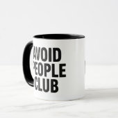 Vermijd Mensen Club Introvert Humor Statement Mok (Voorkant links)