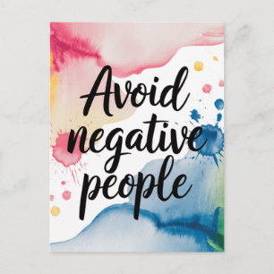 Vermijd Negatieve Mensen Aquarel Spatten Briefkaart