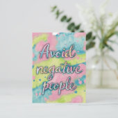 Vermijd negatieve mensen Waterverf Briefkaart (Staand voorkant)