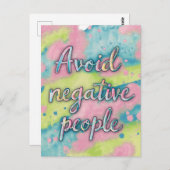 Vermijd negatieve mensen Waterverf Briefkaart (Voorkant / Achterkant)