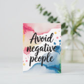 Vermijd negatieve mensen Waterverf Splatter Briefkaart (Staand voorkant)