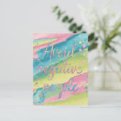 Vermijd negatieve mensen Waterverf typografie Briefkaart (Staand voorkant)