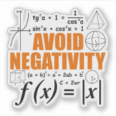 Vermijd Negativiteit Onderwijzen Typografie Wiskun Sticker (Voorkant)