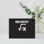Vermijd negativiteit Root Wiskunde Leerleraar Geze Briefkaart (Staand voorkant)