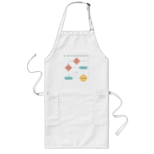 Vermijd Plannen Grappige Stroomdiagram - Introvert Lang Schort (Voorkant)