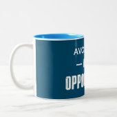 Vermijd risico's zonder kans tweekleurige koffiemok (Links)