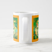 Vermilion Goldfish zwemmen in groene bubbels Grote Koffiekop (Achterkant)