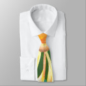 Vermilion Goldfish zwemmen in groene bubbels Stropdas (Gebonden)