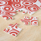 Vermilion Mandala Rood Kaleidoscoop Design Legpuzzel (Zijkant)