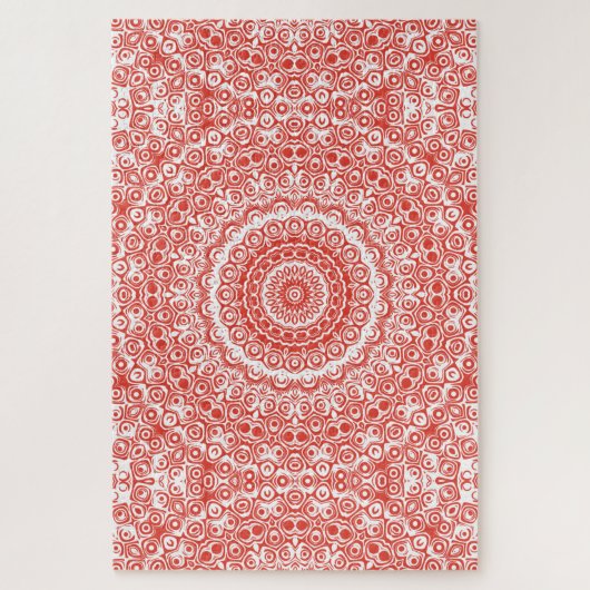 Vermilion Mandala Rood Kaleidoscoop Design Legpuzzel (Verticaal)