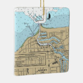 Vermilion Ohio Nautical Chart Keramisch Ornament (Rechts)