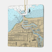 Vermilion Ohio Nautical Chart Keramisch Ornament (Links)