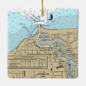 Vermilion Ohio Nautical Chart Keramisch Ornament (Achterkant)