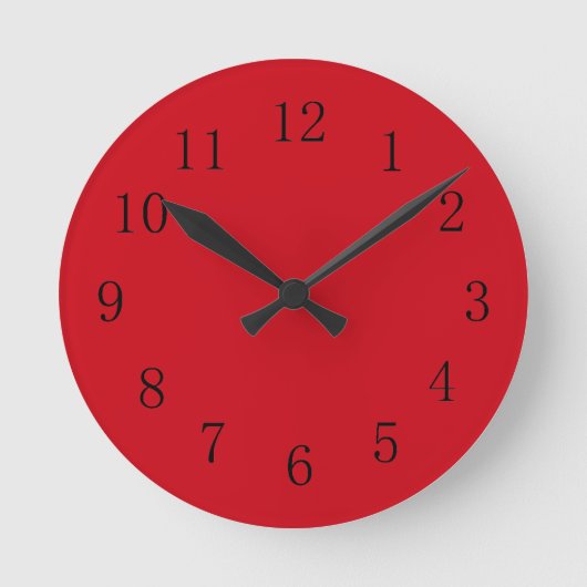 Vermilion Red Kitchen Wall Clock Ronde Klok (Voorkant)