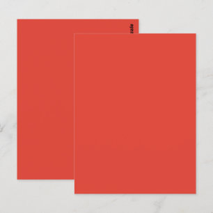 Vermilion Rode Herfst Herfst Seizoen Effen Kleur Briefkaart