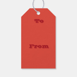 Vermilion Rode Herfst Herfst Seizoen Effen Kleur Cadeaulabel