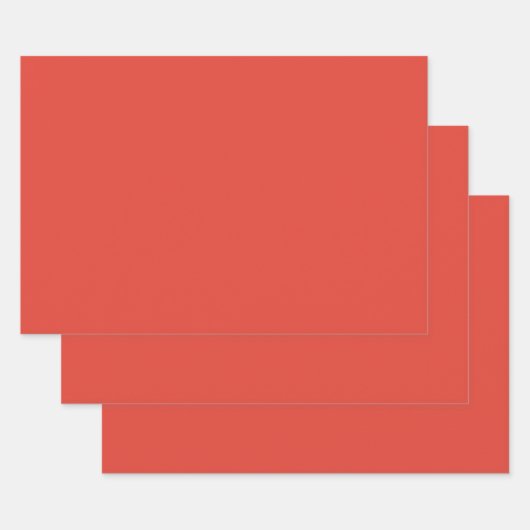 Vermilion Rode Herfst Herfst Seizoen Effen Kleur Inpakpapier Vel (Set)