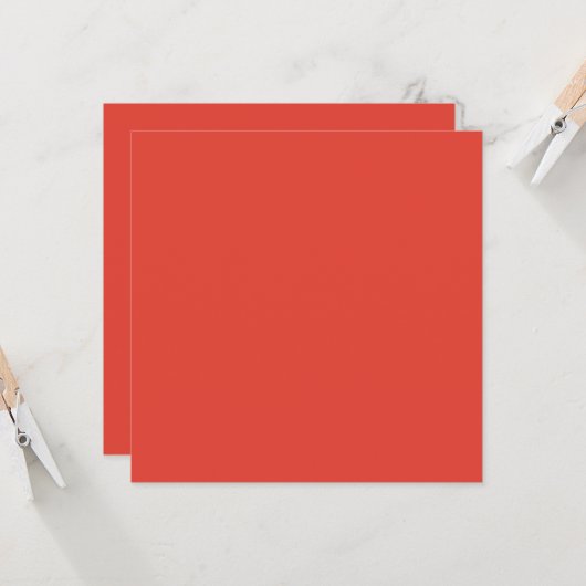 Vermilion Rode Herfst Herfst Seizoen Effen Kleur Kaart (Voorkant / Achterkant in situ)