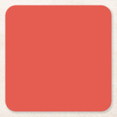 Vermilion Rode Herfst Herfst Seizoen Effen Kleur Kartonnen Onderzetters (Voorkant)