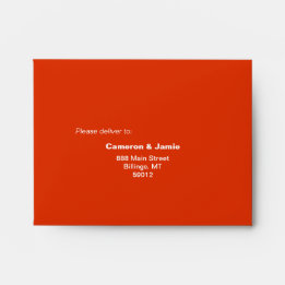 Vermilion Rode Liefde Typografie Patroon Bruiloft Envelop