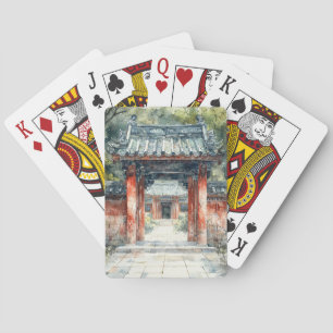 Vermilion Tempelpoort Waterverf Inkt (2) Pokerkaarten