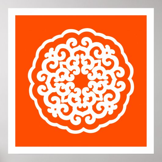 Vermiljoen Asian Moods Mandalla Poster (Voorkant)