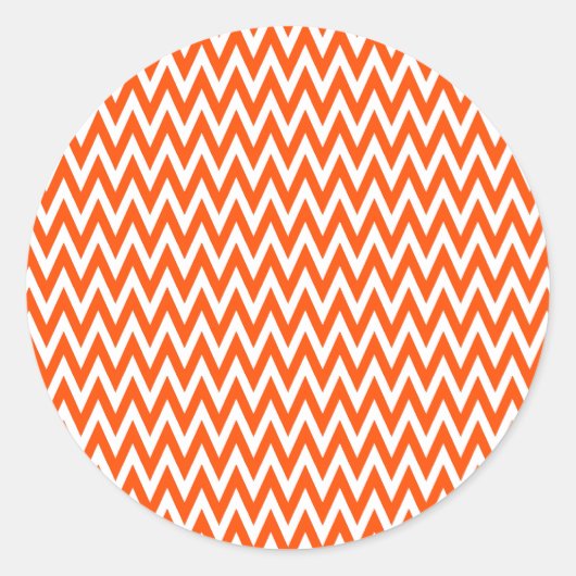 Vermiljoen Elegant Chevron Design Ronde Sticker (Voorkant)