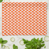Vermiljoen Elegant Chevron Design Theedoek (Gevouwen)