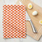 Vermiljoen Elegant Chevron Design Theedoek (Quarter Fold)