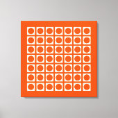 Vermiljoen Elegant Grid Stippen Canvas Afdruk (Voorkant)