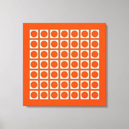 Vermiljoen Elegant Grid Stippen Canvas Afdruk (Voorkant)