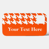Vermiljoen Elegant Houndstooth met aangepaste teks Case-Mate iPhone Case (Achterkant (horizontaal))