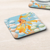 Vermiljoen goudvis in puistwater drankjes onderzetter (Linkerzijde)