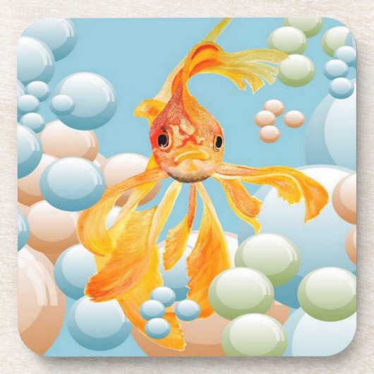 Vermiljoen goudvis in puistwater drankjes onderzetter (Voorkant)