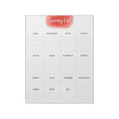 Vermiljoen Waterverf van de Grocery List van de Gr Notitieblok (Linkerzijde)