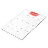 Vermiljoen Waterverf van de Grocery List van de Gr Notitieblok (Schuin)